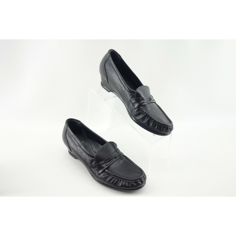 SAS Easier Tripad Comfort Slip On Loafer Women's 8.5 S Slim‎ Black Leather Shoes